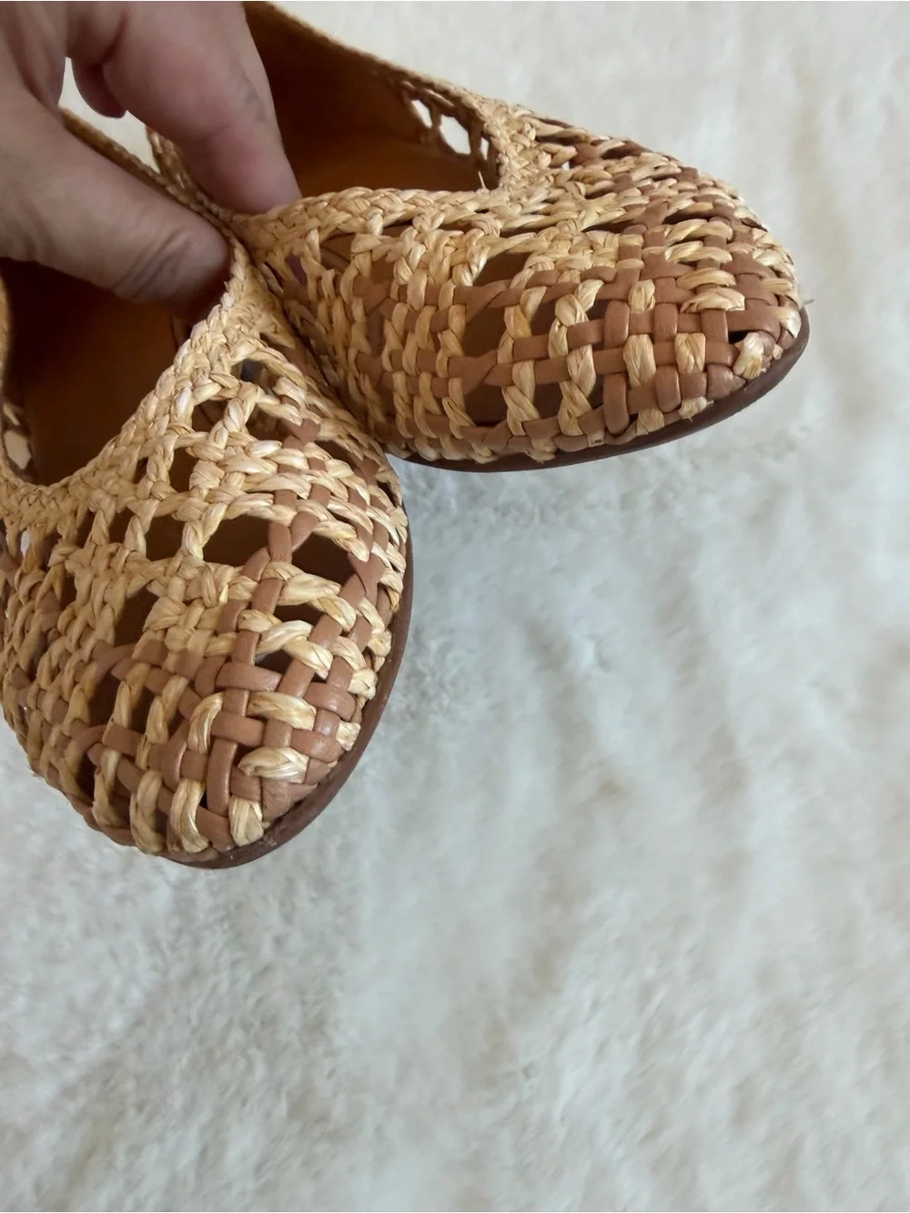 Sezane Anya Woven Low Heels - Natural Tan | 35